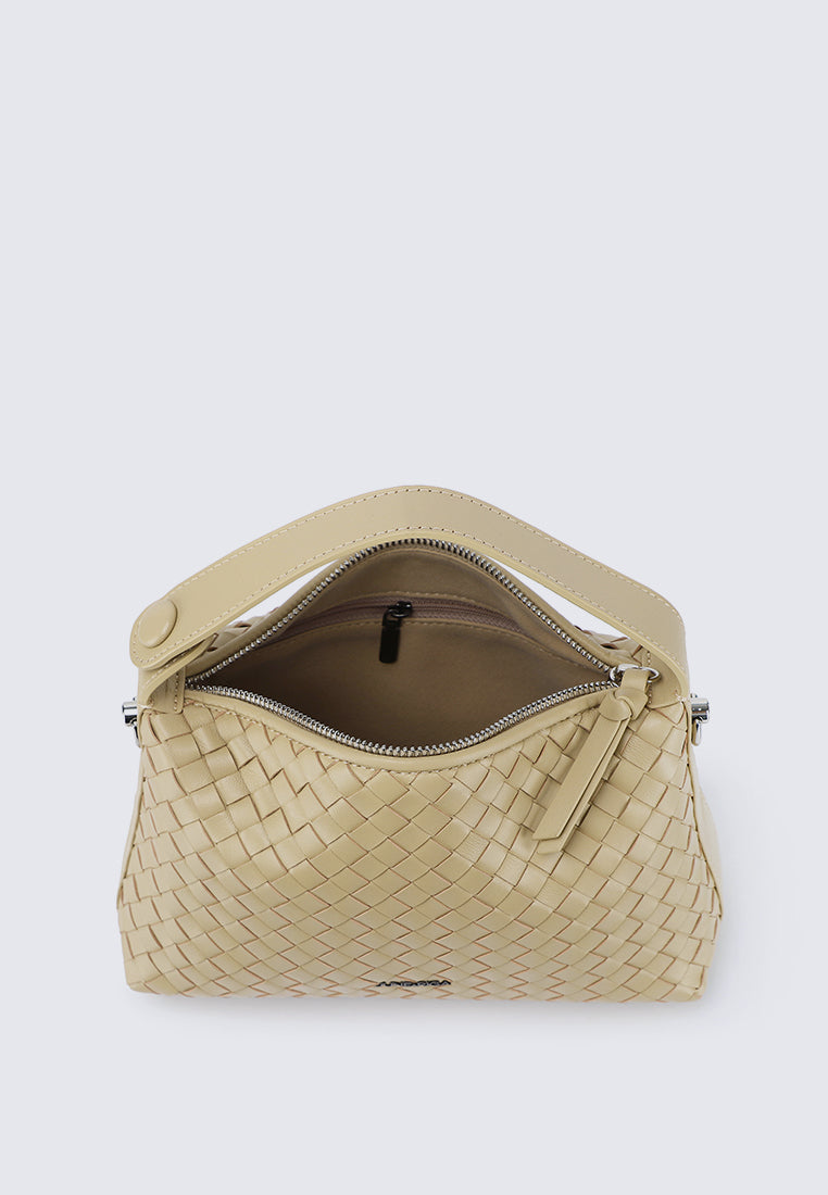 JACLYN Genuine Leather Top Handle / Sling Bag - SAND