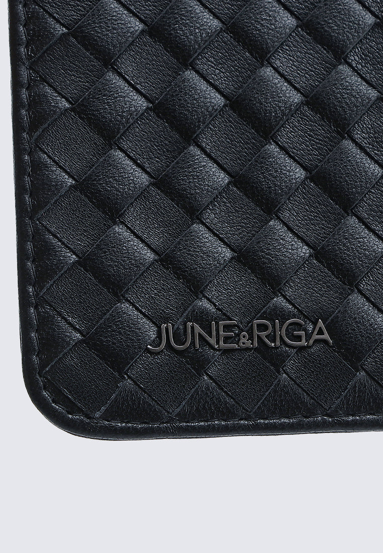 JAY Genuine Leather Zip Cardholder - Black