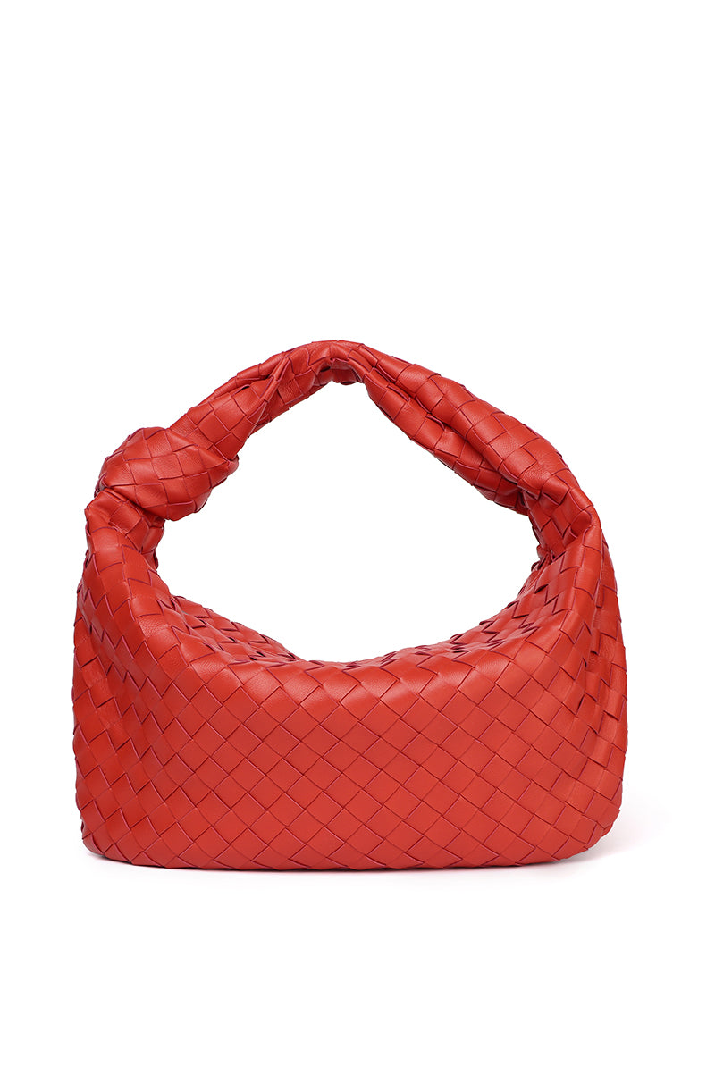 JESS Genuine Leather Shoulder Bag - CHERRY RED