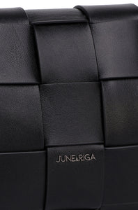 JENN Genuine Leather Shoulder Bag - BLACK