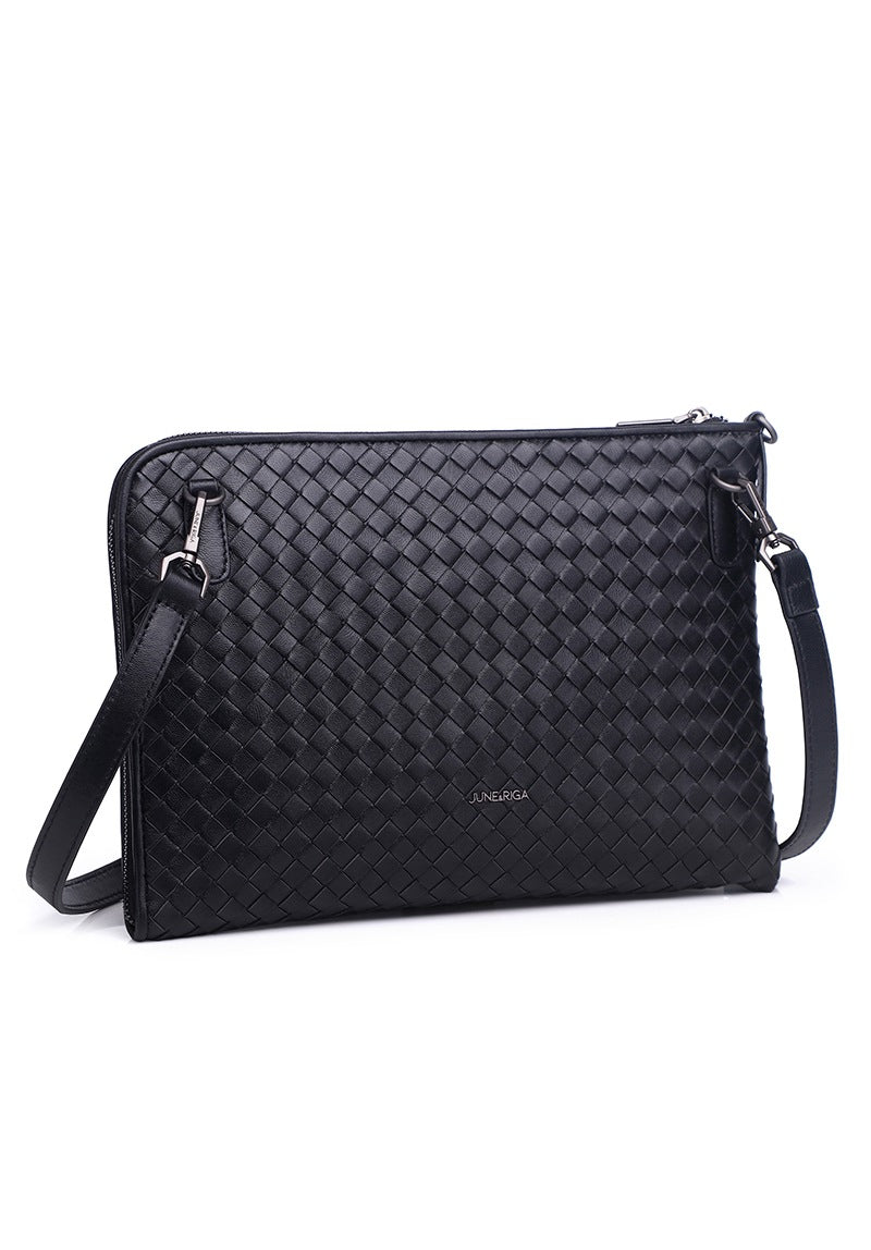 JUDE Genuine Leather Clutch / Sling Bag - BLACK