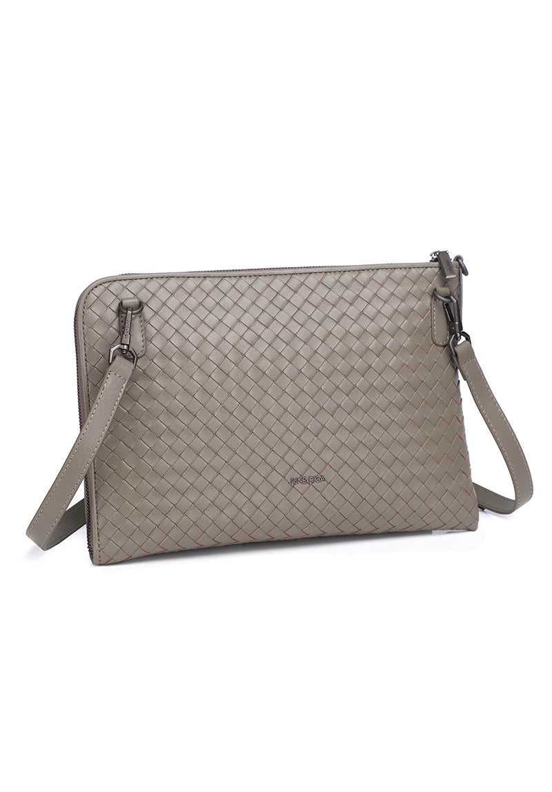 JUDE Genuine Leather Clutch / Sling Bag - SLATE GREY