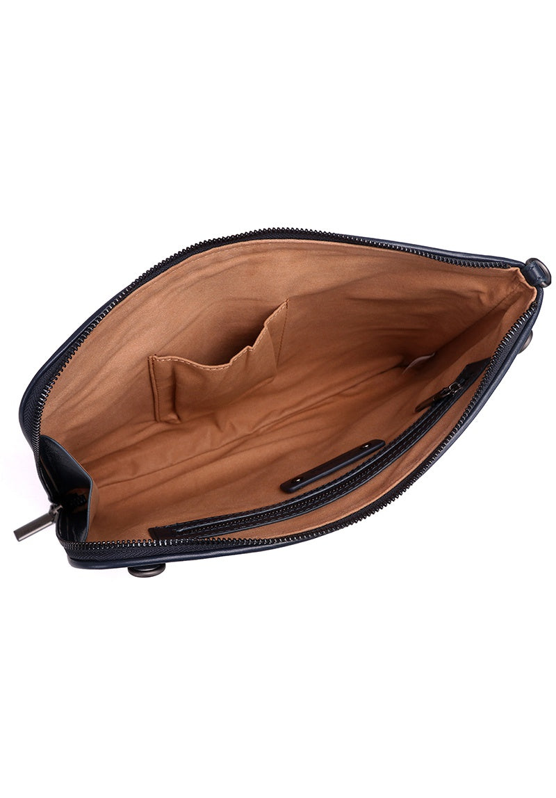 JUDE Genuine Leather Clutch / Sling Bag - SPACE BLUE
