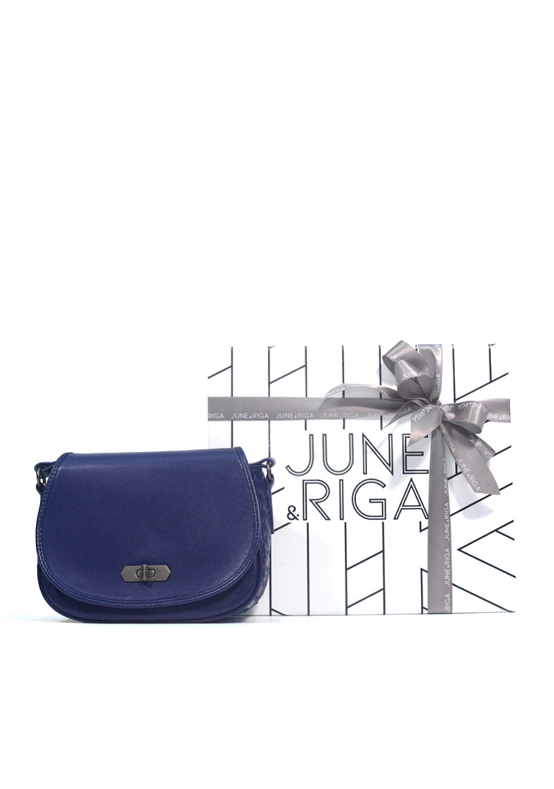 JULES Genuine Leather Sling / Shoulder Bag - NAVY BLUE
