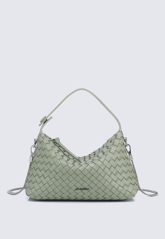 JACLYN Genuine Leather Top Handle / Sling Bag - KHAKI GREEN