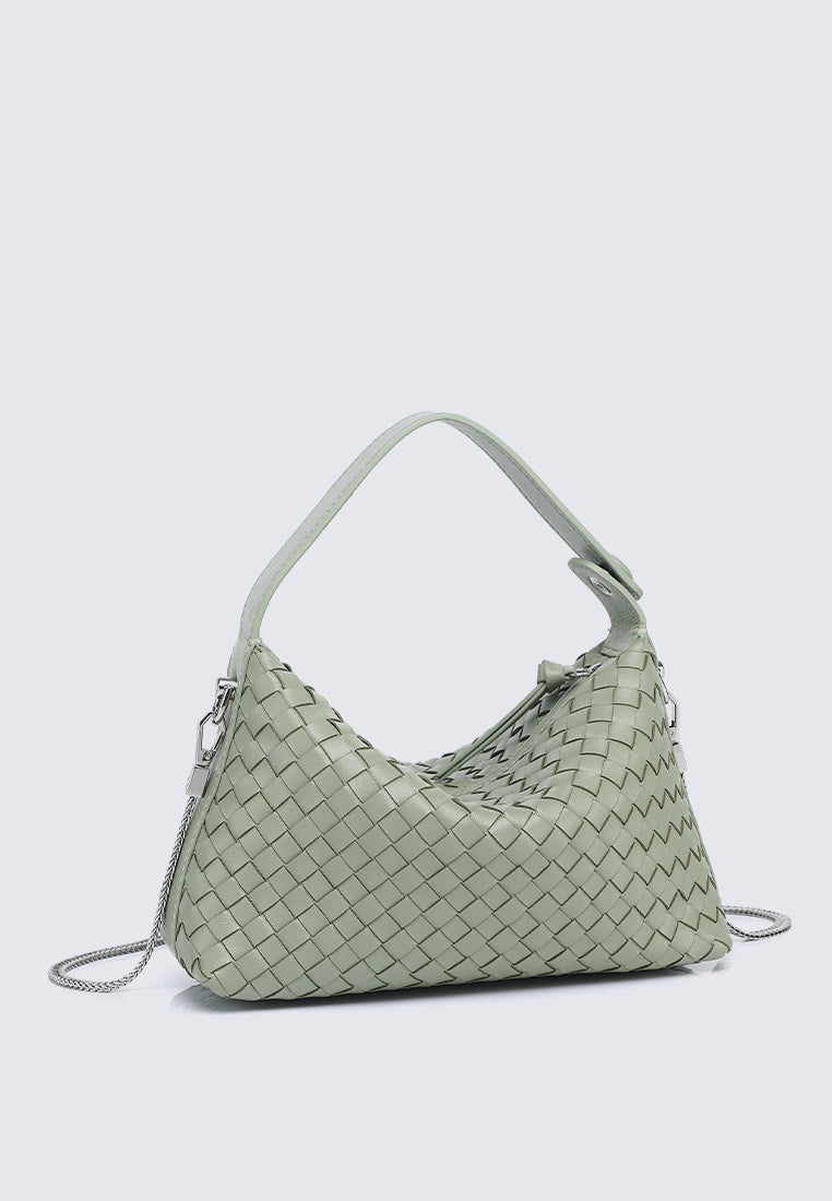 JACLYN Genuine Leather Top Handle / Sling Bag - KHAKI GREEN