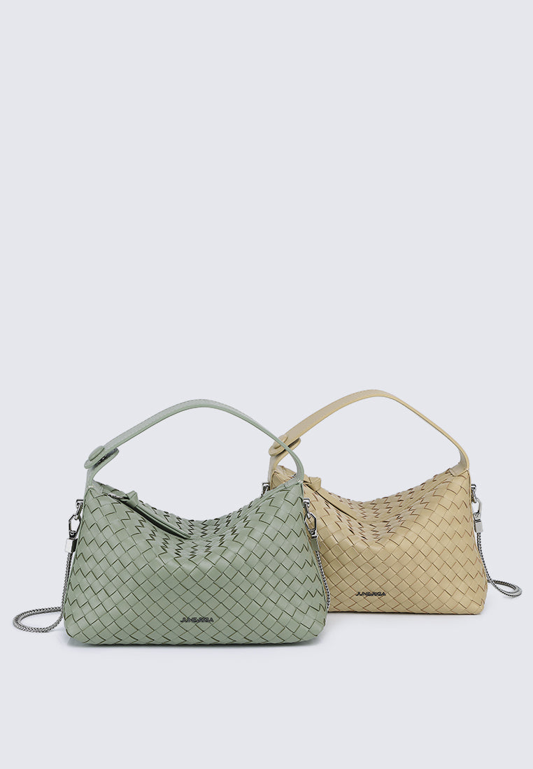 JACLYN Genuine Leather Top Handle / Sling Bag - KHAKI GREEN