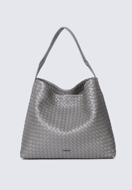 JULIA Genuine Leather Tote / Slingbag - SLATE GREY