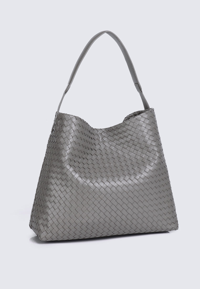 JULIA Genuine Leather Tote / Slingbag - SLATE GREY