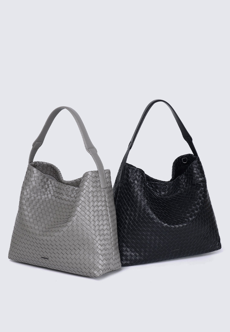 JULIA Genuine Leather Tote / Slingbag - SLATE GREY