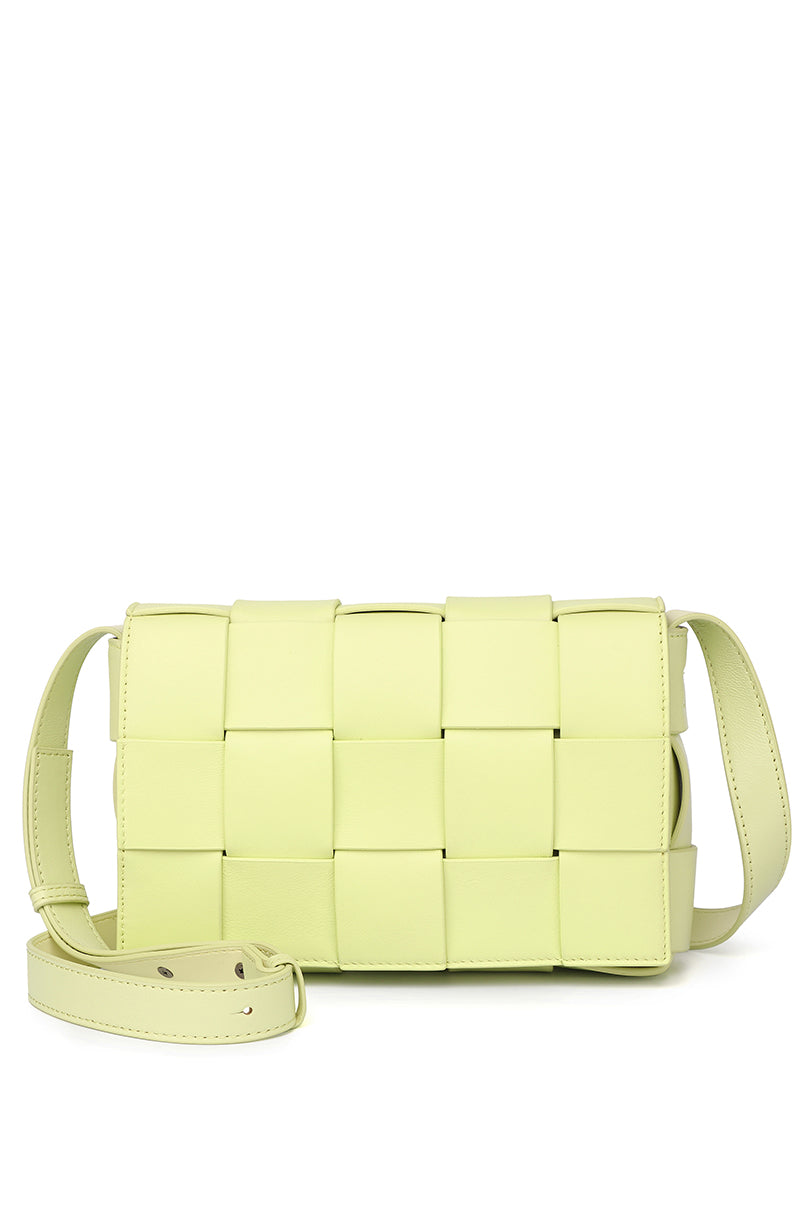 JENN Genuine Leather Shoulder Bag - DAFFODIL YELLOW