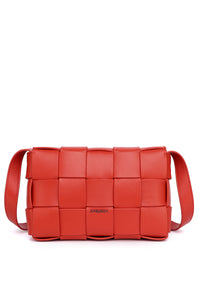 JENN Genuine Leather Shoulder Bag - CHERRY RED