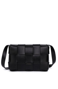 JENN Genuine Leather Shoulder Bag - BLACK