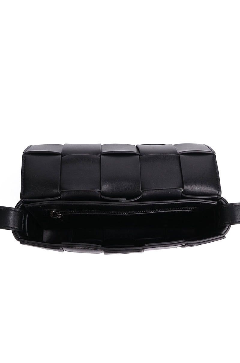 JENN Genuine Leather Shoulder Bag - BLACK
