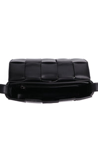JENN Genuine Leather Shoulder Bag - BLACK
