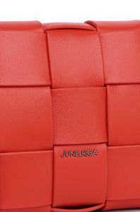 JENN Genuine Leather Shoulder Bag - CHERRY RED