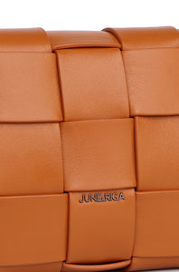 JENN Genuine Leather Shoulder Bag - CARAMEL BROWN