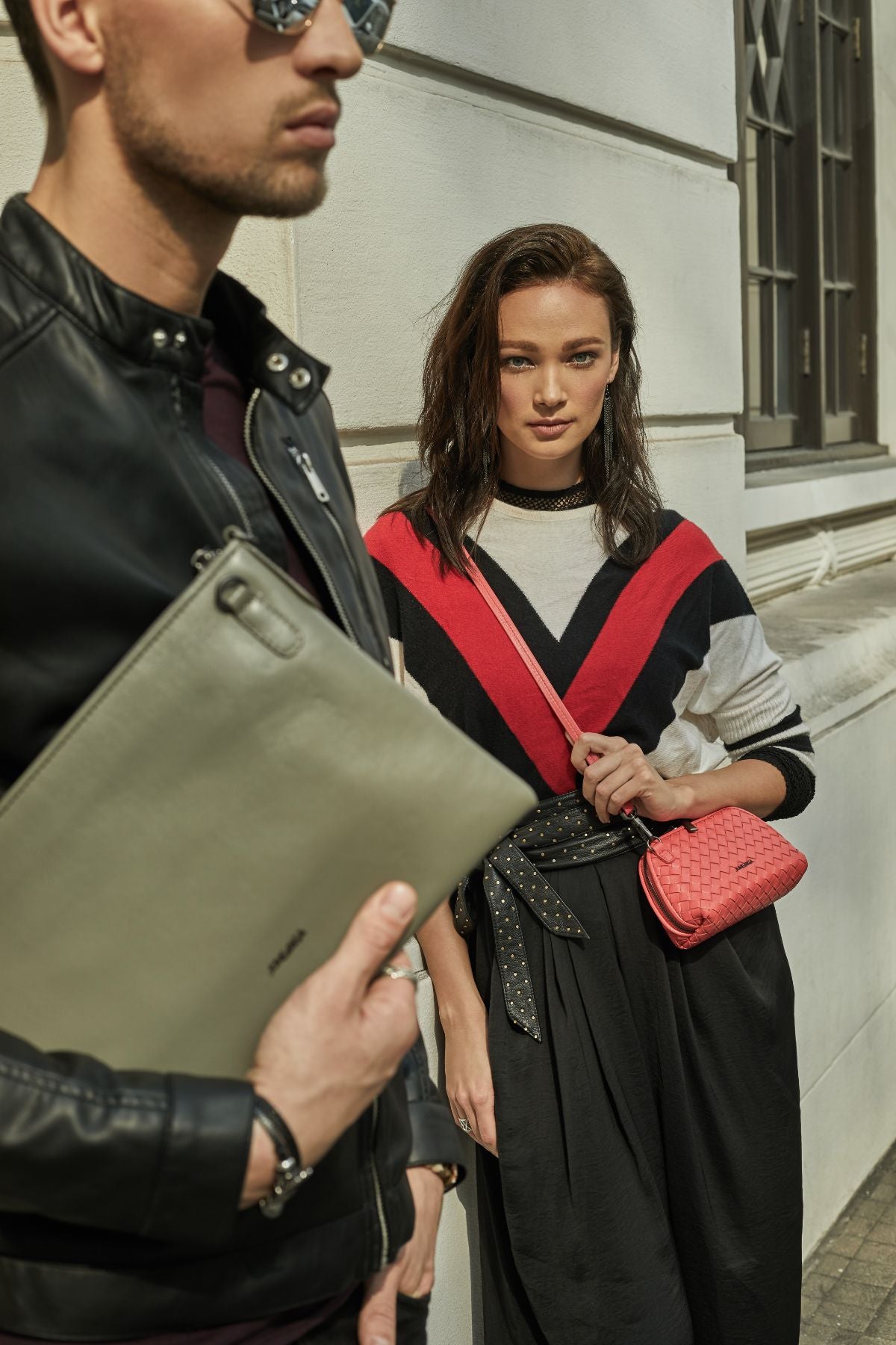 JENNAmini Genuine Leather Pouch / Sling Bag - CERISE PINK