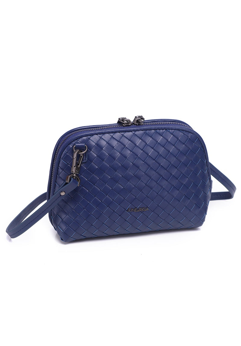 JENNA Genuine Leather Pouch / Sling Bag - NAVY BLUE