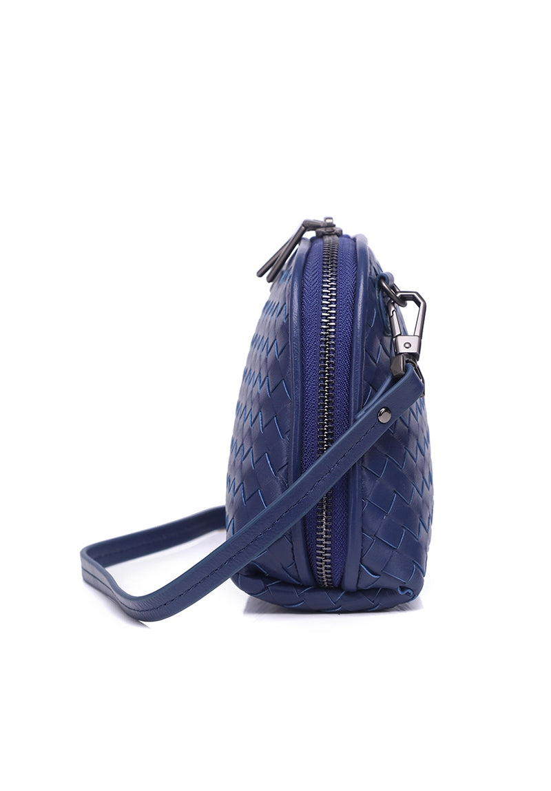 JENNA Genuine Leather Pouch / Sling Bag - NAVY BLUE