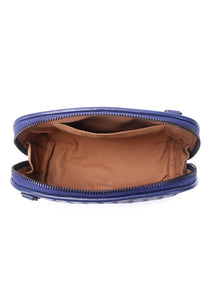 JENNA Genuine Leather Pouch / Sling Bag - NAVY BLUE