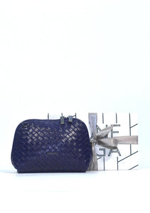 JENNA Genuine Leather Pouch / Sling Bag - NAVY BLUE