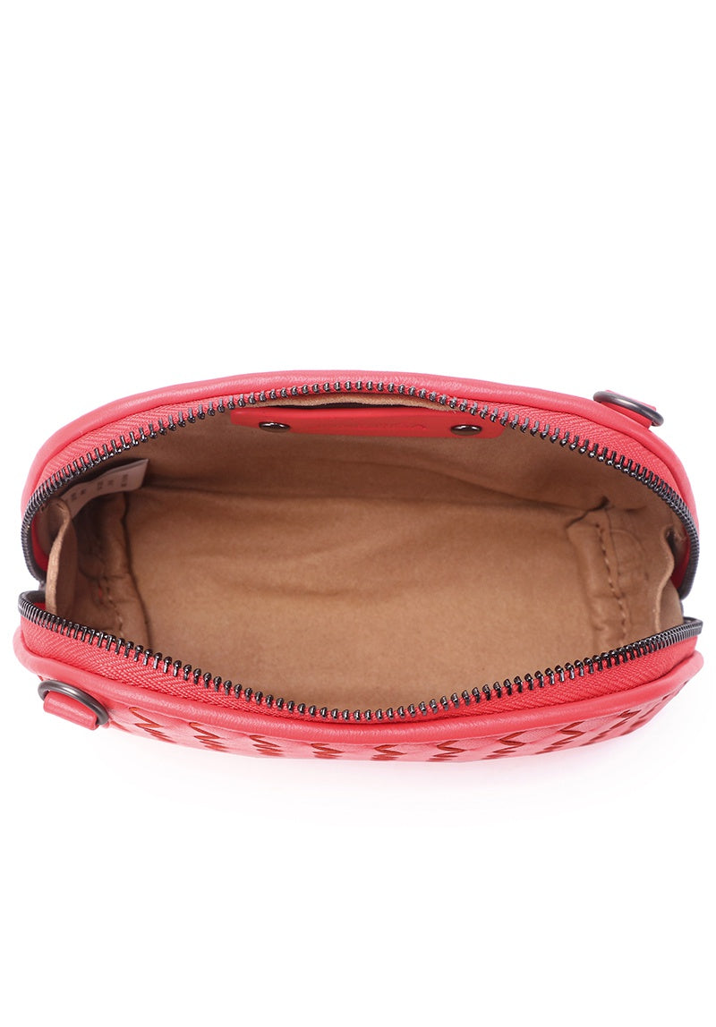 JENNAmini Genuine Leather Pouch / Sling Bag - CERISE PINK