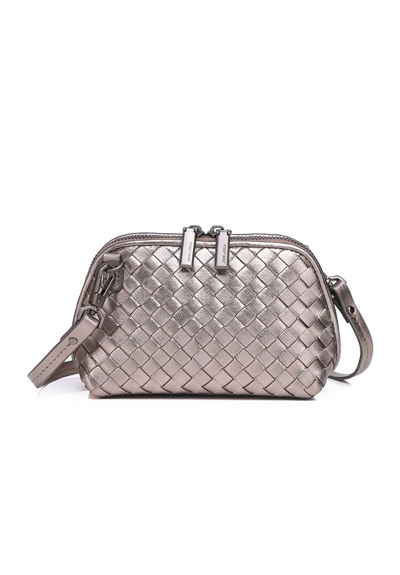 JENNAmini Genuine Leather Pouch / Sling Bag - PEWTER