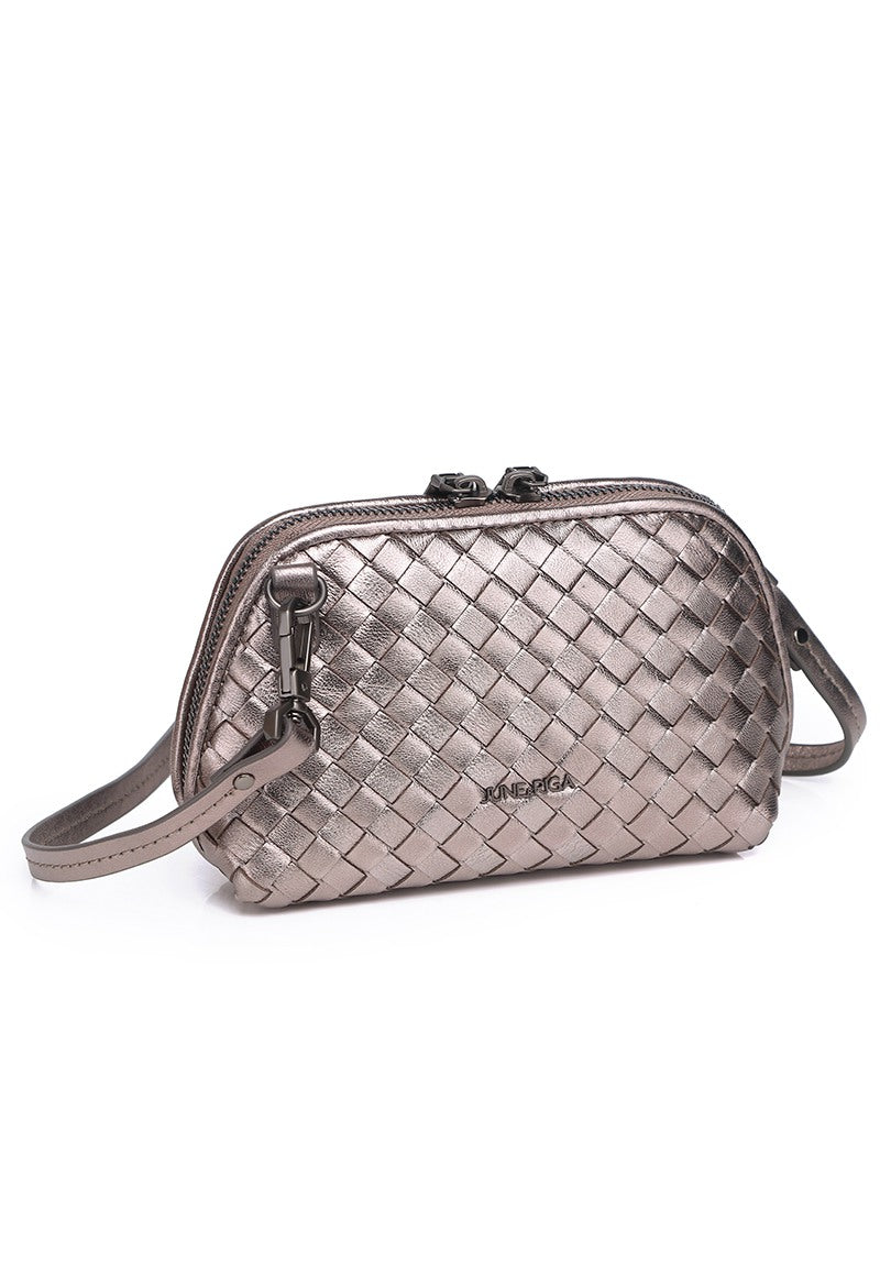 JENNAmini Genuine Leather Pouch / Sling Bag - PEWTER