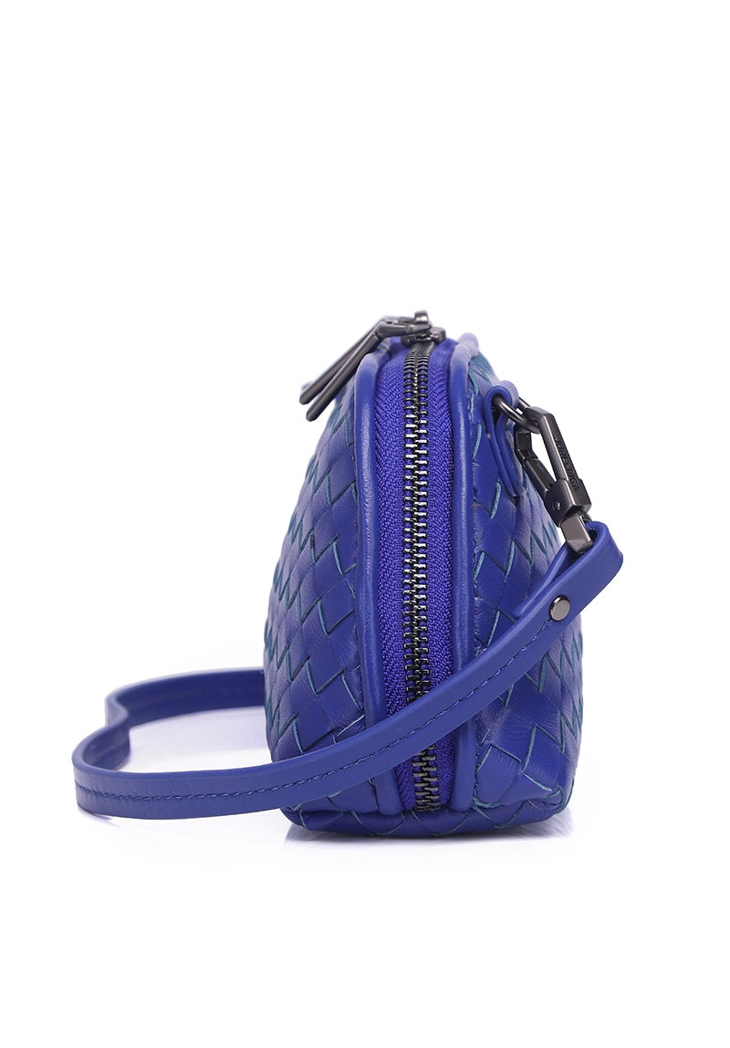 JENNAmini Genuine Leather Pouch / Sling Bag - ROYALE BLUE