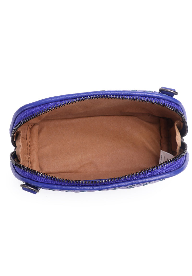 JENNAmini Genuine Leather Pouch / Sling Bag - ROYALE BLUE