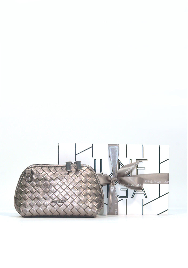 JENNAmini Genuine Leather Pouch / Sling Bag - PEWTER