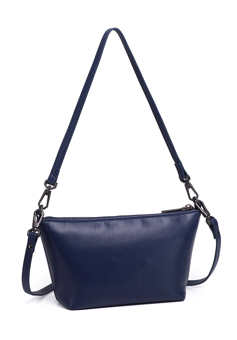 JIN B. Genuine Leather Shoulder / Sling Bag - NAVY BLUE