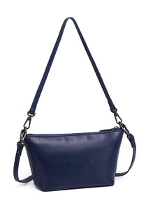 JIN B. Genuine Leather Shoulder / Sling Bag - NAVY BLUE