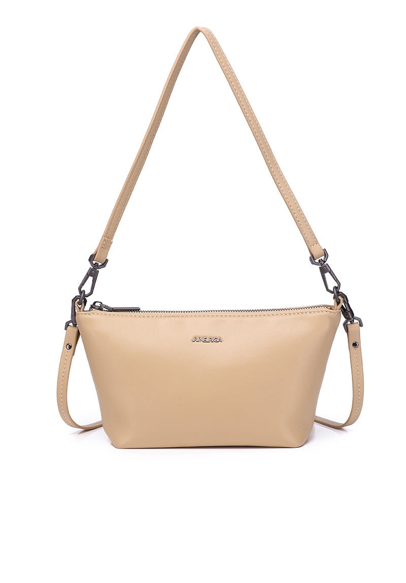 JIN B. Genuine Leather Shoulder / Sling Bag - SAND