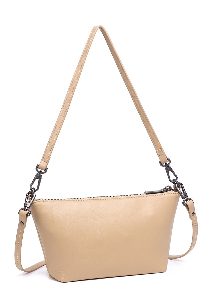 JIN B. Genuine Leather Shoulder / Sling Bag - SAND