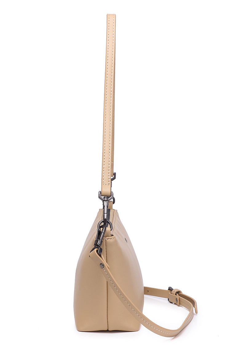 JIN B. Genuine Leather Shoulder / Sling Bag - SAND