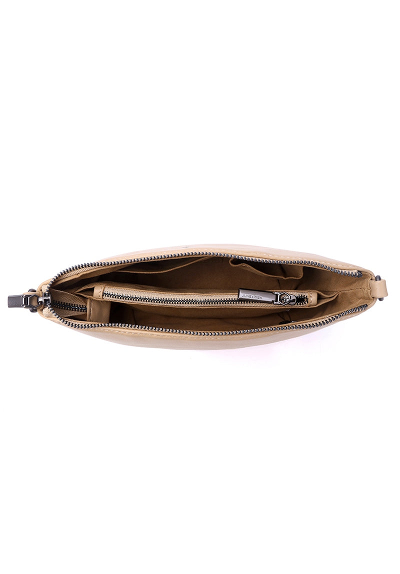 JIN B. Genuine Leather Shoulder / Sling Bag - SAND