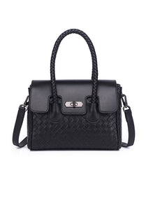 JOANmini Genuine Leather Top Handle / Sling Bag - BLACK