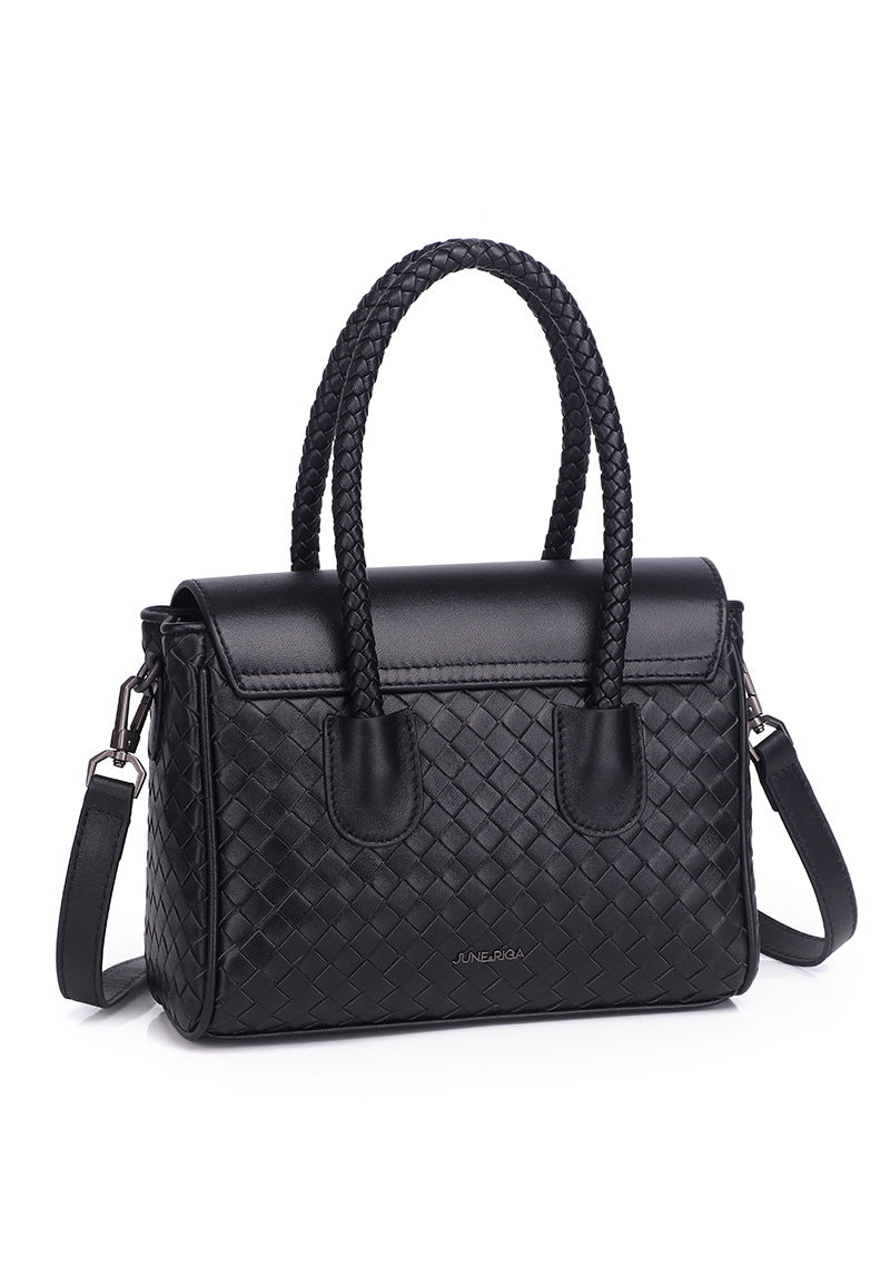 JOANmini Genuine Leather Top Handle / Sling Bag - BLACK