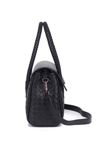JOANmini Genuine Leather Top Handle / Sling Bag - BLACK