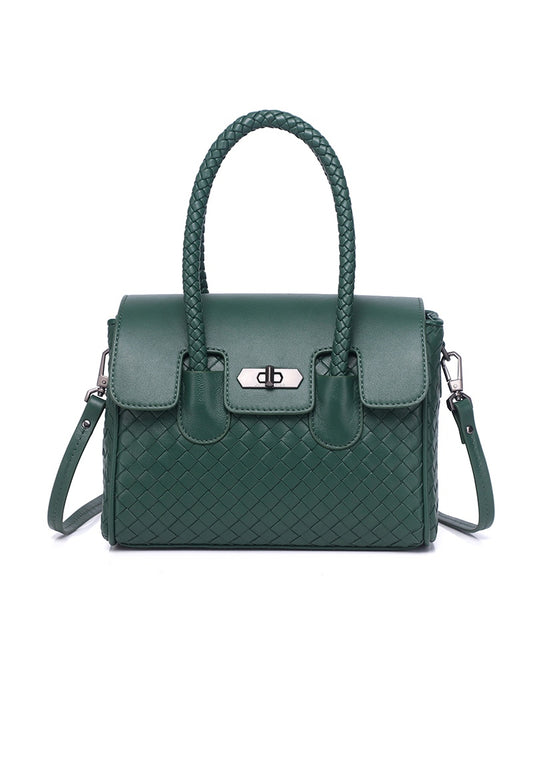 JOANmini Genuine Leather Top Handle / Sling Bag - DARK GREEN