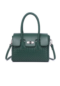 JOANmini Genuine Leather Top Handle / Sling Bag - DARK GREEN