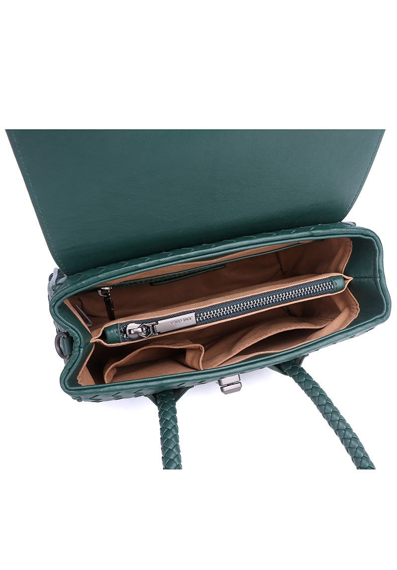 JOANmini Genuine Leather Top Handle / Sling Bag - DARK GREEN