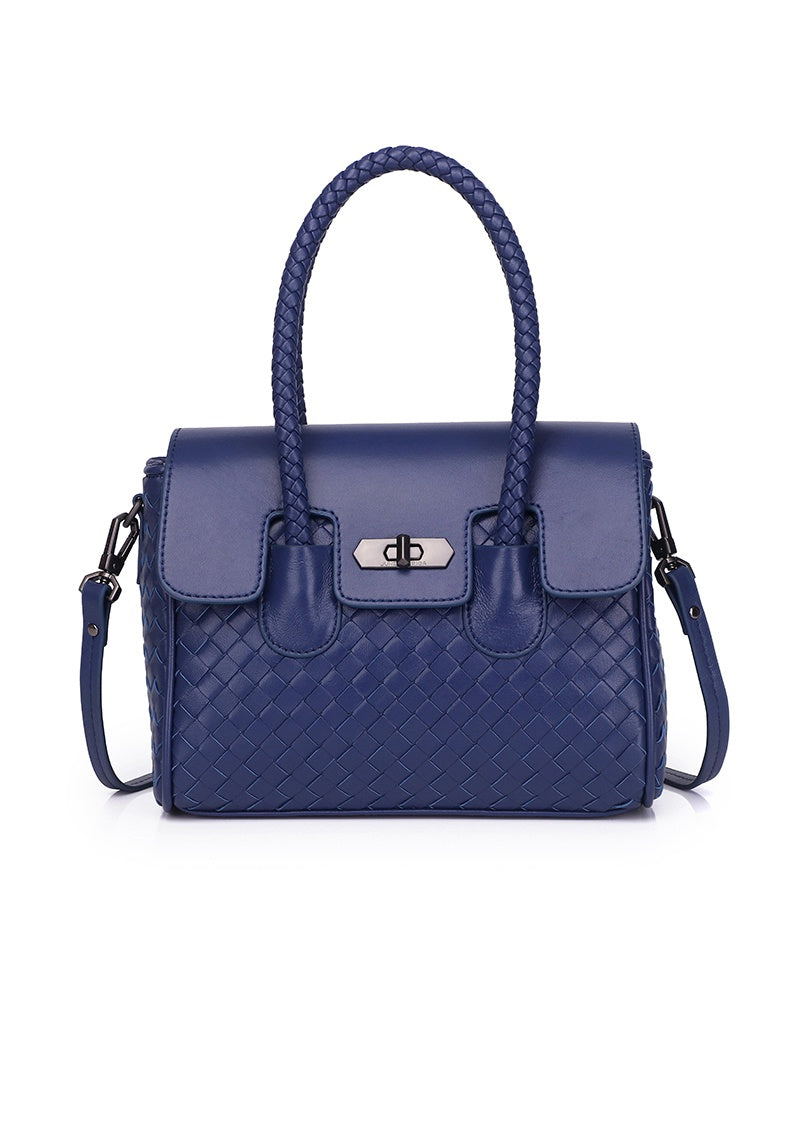 JOANmini Genuine Leather Top Handle / Sling Bag - NAVY BLUE