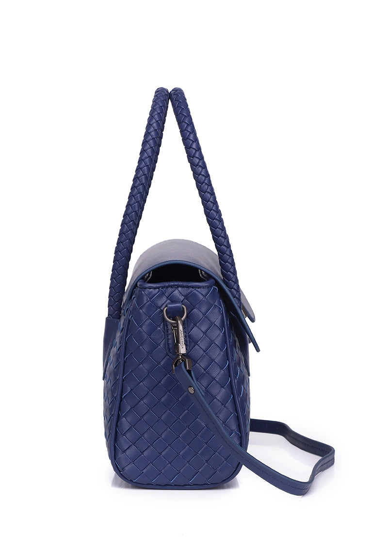 JOANmini Genuine Leather Top Handle / Sling Bag - NAVY BLUE