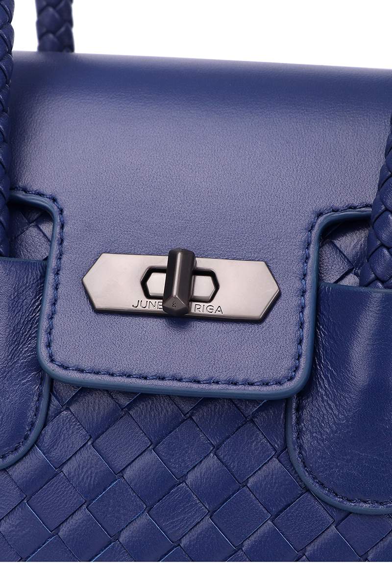 JOANmini Genuine Leather Top Handle / Sling Bag - NAVY BLUE