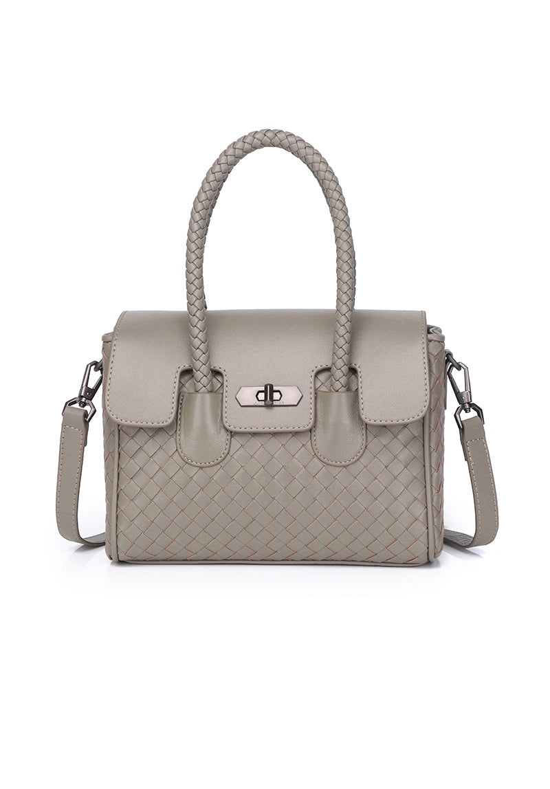JOANmini Genuine Leather Top Handle / Sling Bag - SLATE GREY