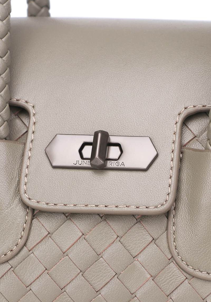 JOANmini Genuine Leather Top Handle / Sling Bag - SLATE GREY