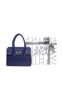 JOANmini Genuine Leather Top Handle / Sling Bag - NAVY BLUE